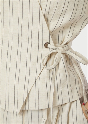 Simmo stripe eyelet bluse Offwhite Neo Noir 